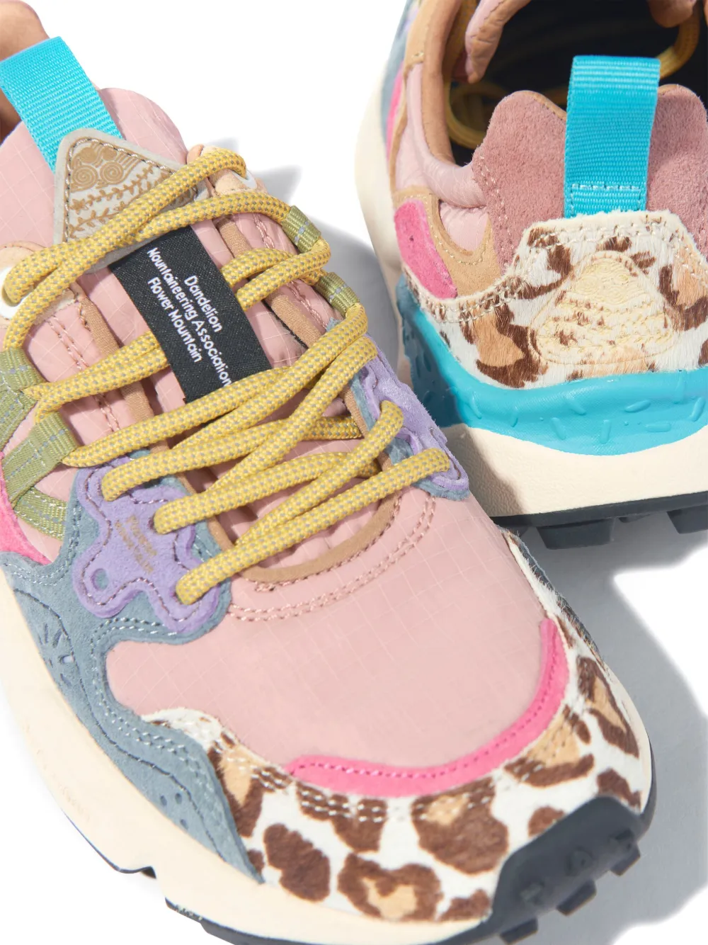 FLOWER MOUNTAIN KIDS Sneakers met luipaardprint en vlakken Roze