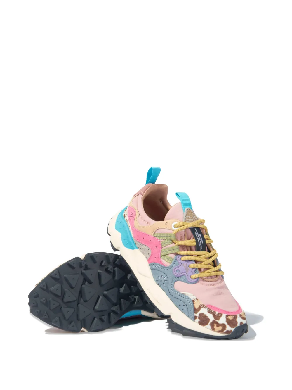 FLOWER MOUNTAIN KIDS Sneakers met luipaardprint en vlakken Roze