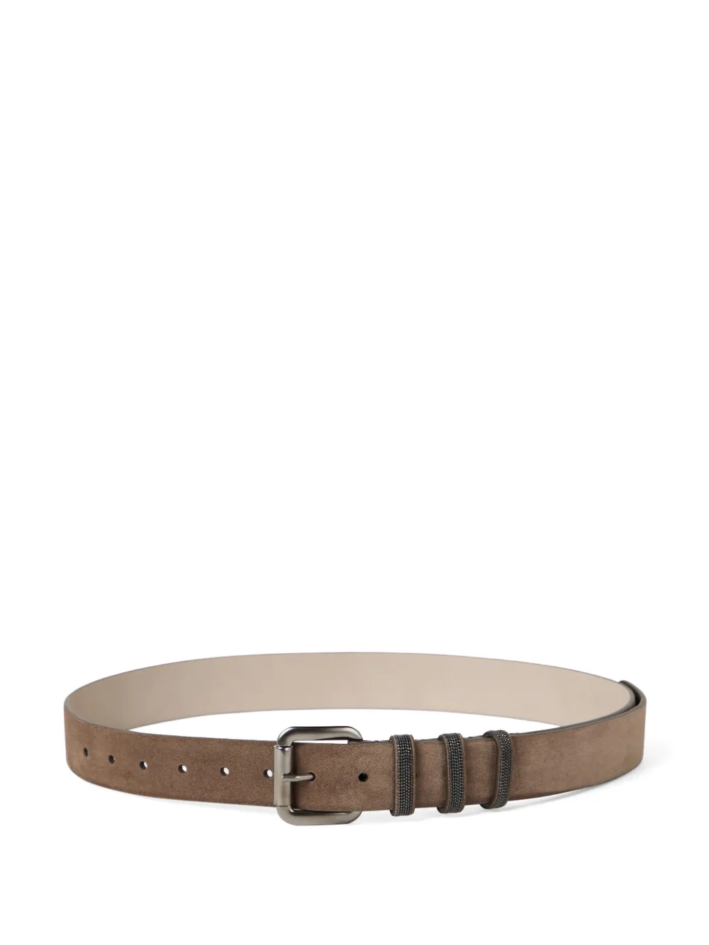 Brunello Cucinelli Suède riem Bruin