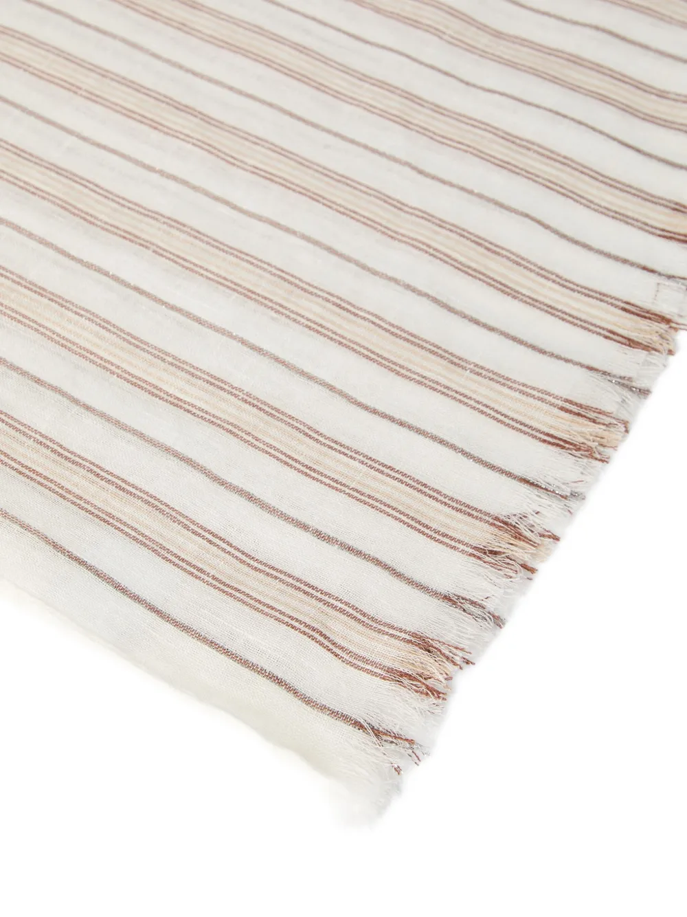 Brunello Cucinelli Gestreepte sjaal Beige