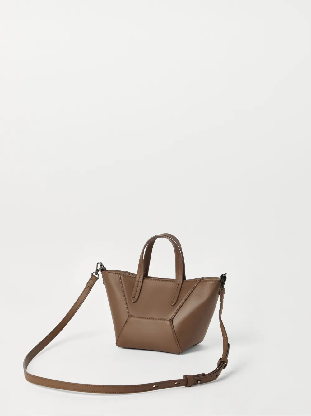 Brunello Cucinelli BC Duo kleine leren shopper Bruin