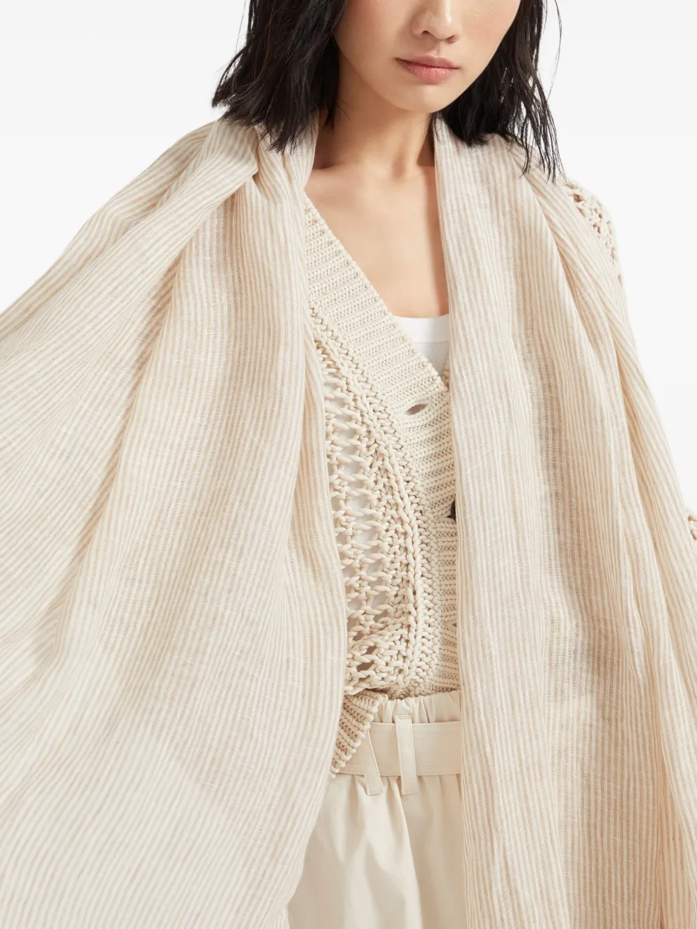 Brunello Cucinelli Linnen sjaal Beige
