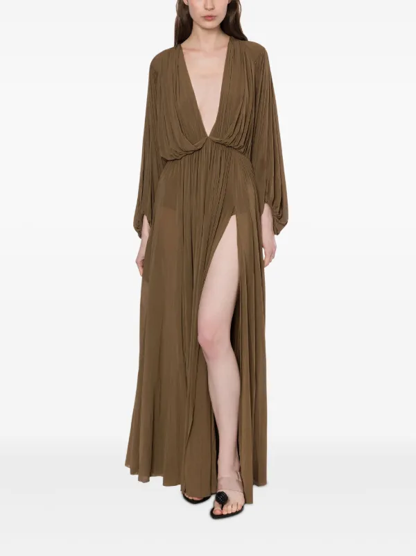 Philosophy Di Lorenzo Serafini Plunge Maxi Dress | Brown