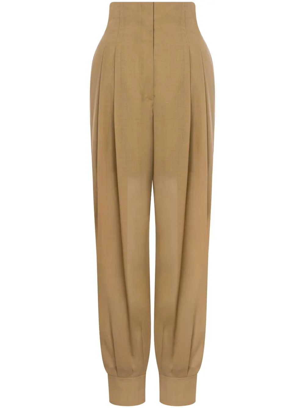 pleated tapered trousers