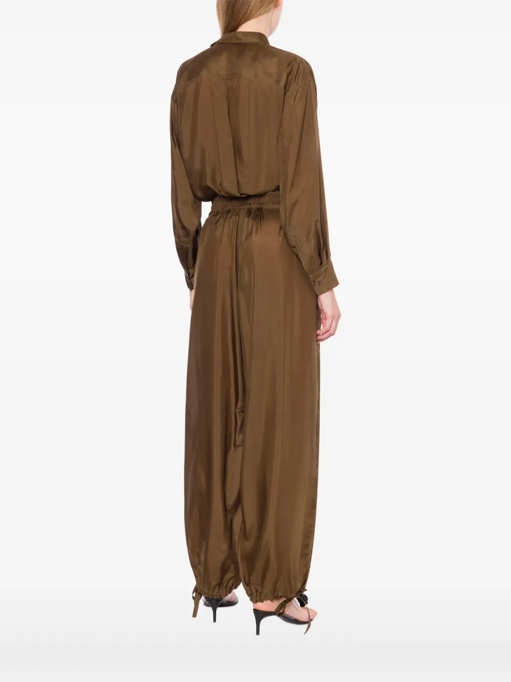 Philosophy Di Lorenzo Serafini Zijden blouse Bruin