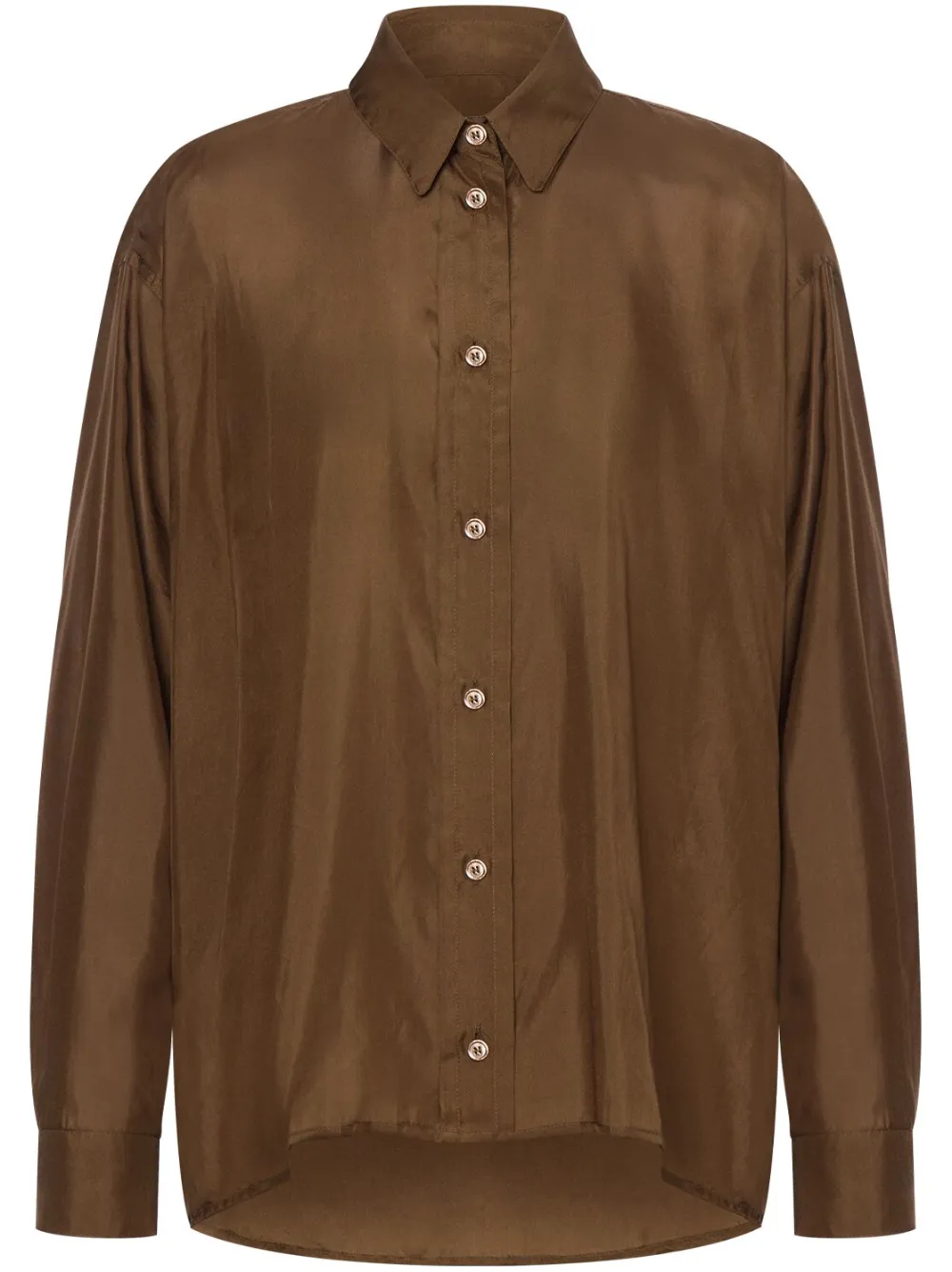 Philosophy Di Lorenzo Serafini Zijden blouse Bruin