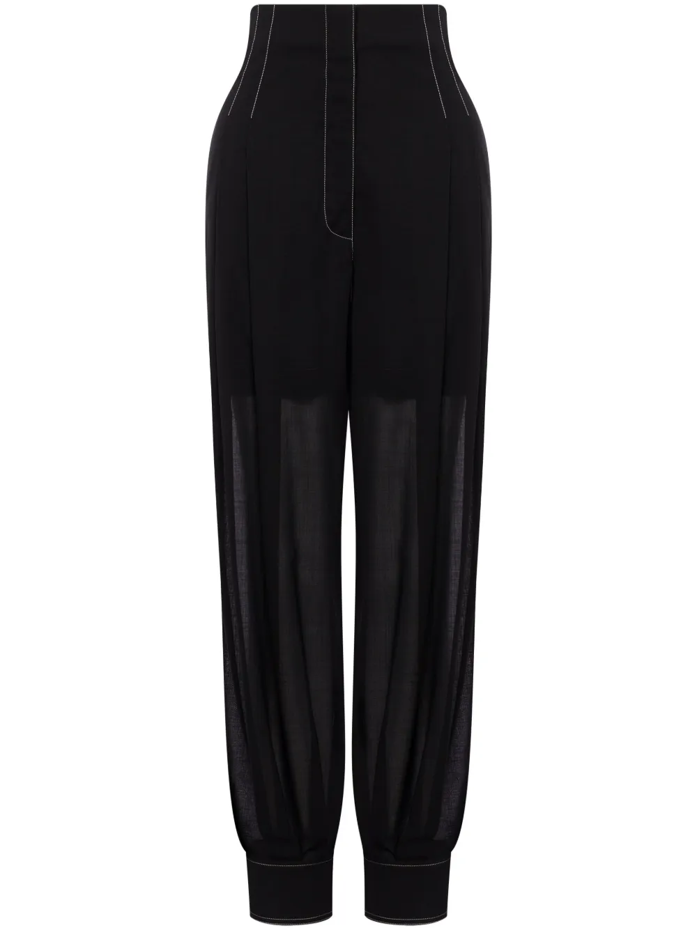 semi-sheer tapered trousers