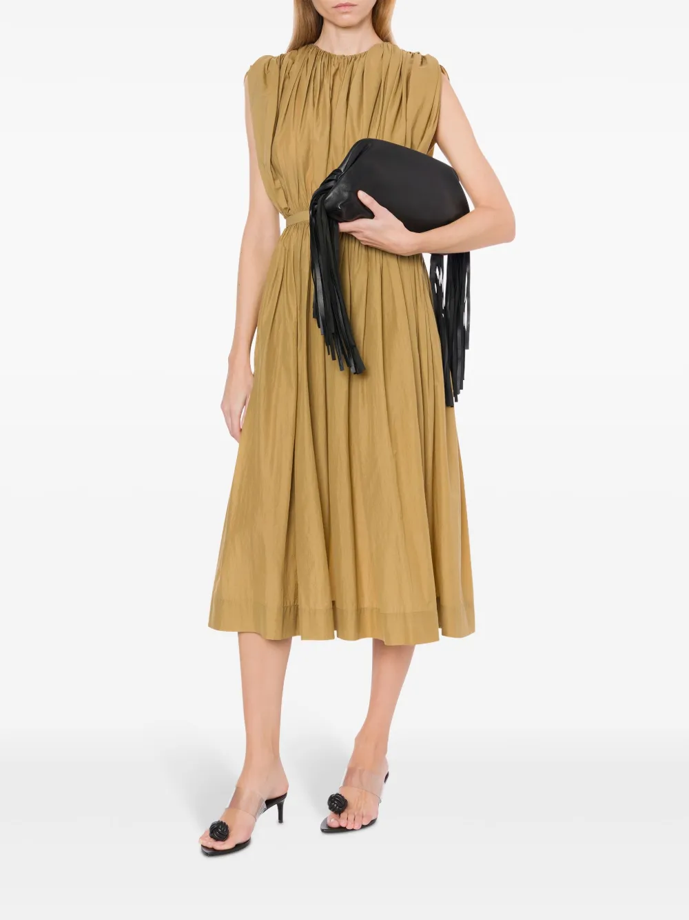 Philosophy Di Lorenzo Serafini Gesmockte midi-jurk - Beige