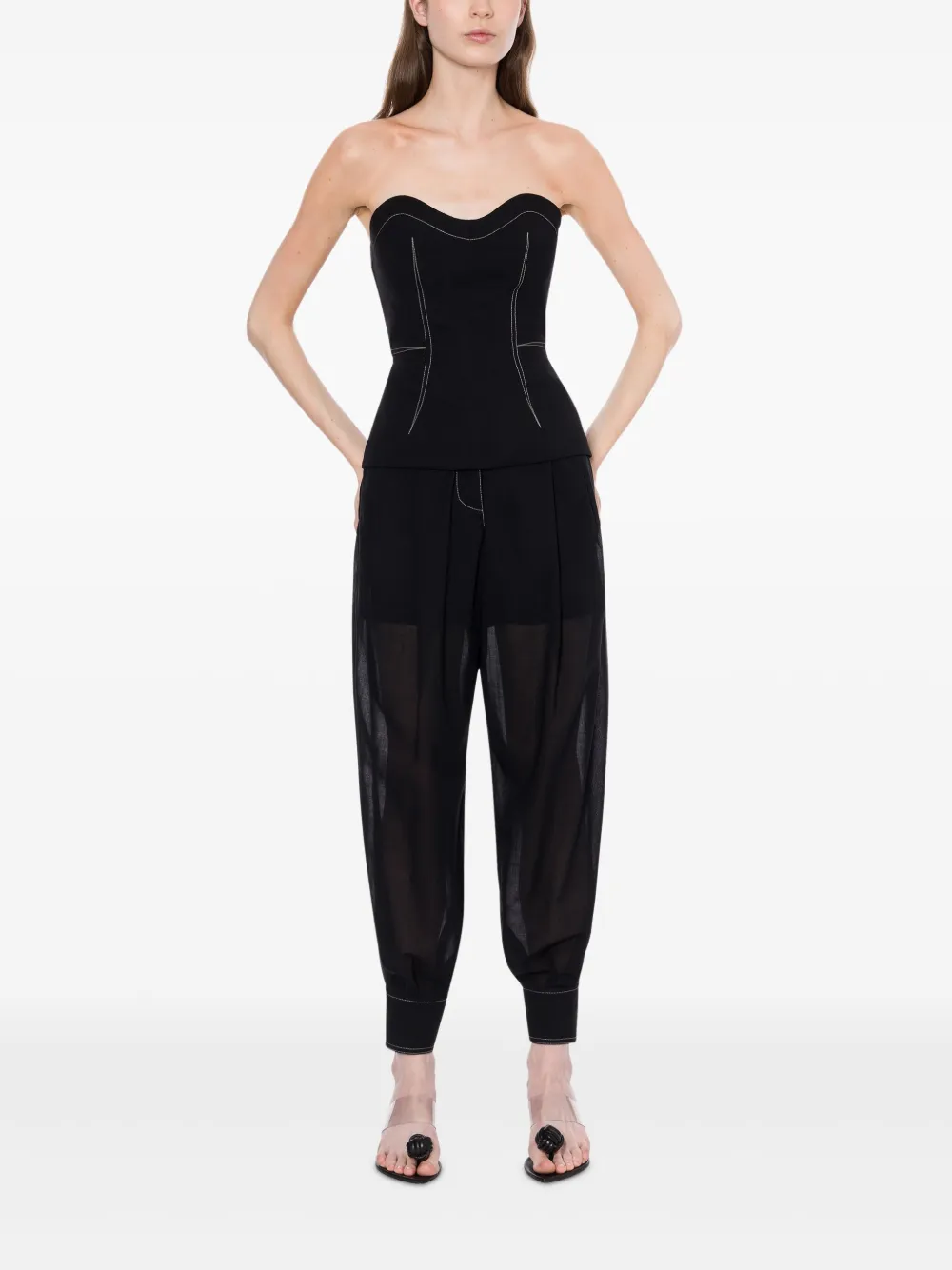 Shop Philosophy Di Lorenzo Serafini Contrast-stitching Top In 黑色