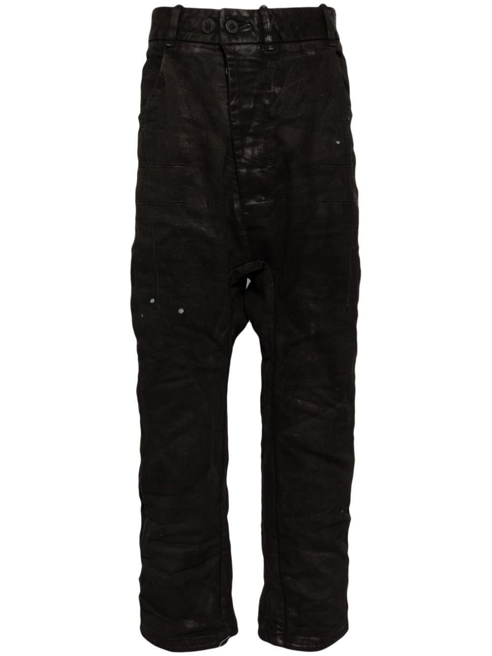 Boris Bidjan Saberi asymmetric drop-crotch jeans – Black