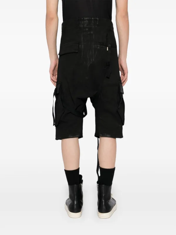 Boris Bidjan Saberi Stonewashed Cargo Track Shorts | Black | FARFETCH