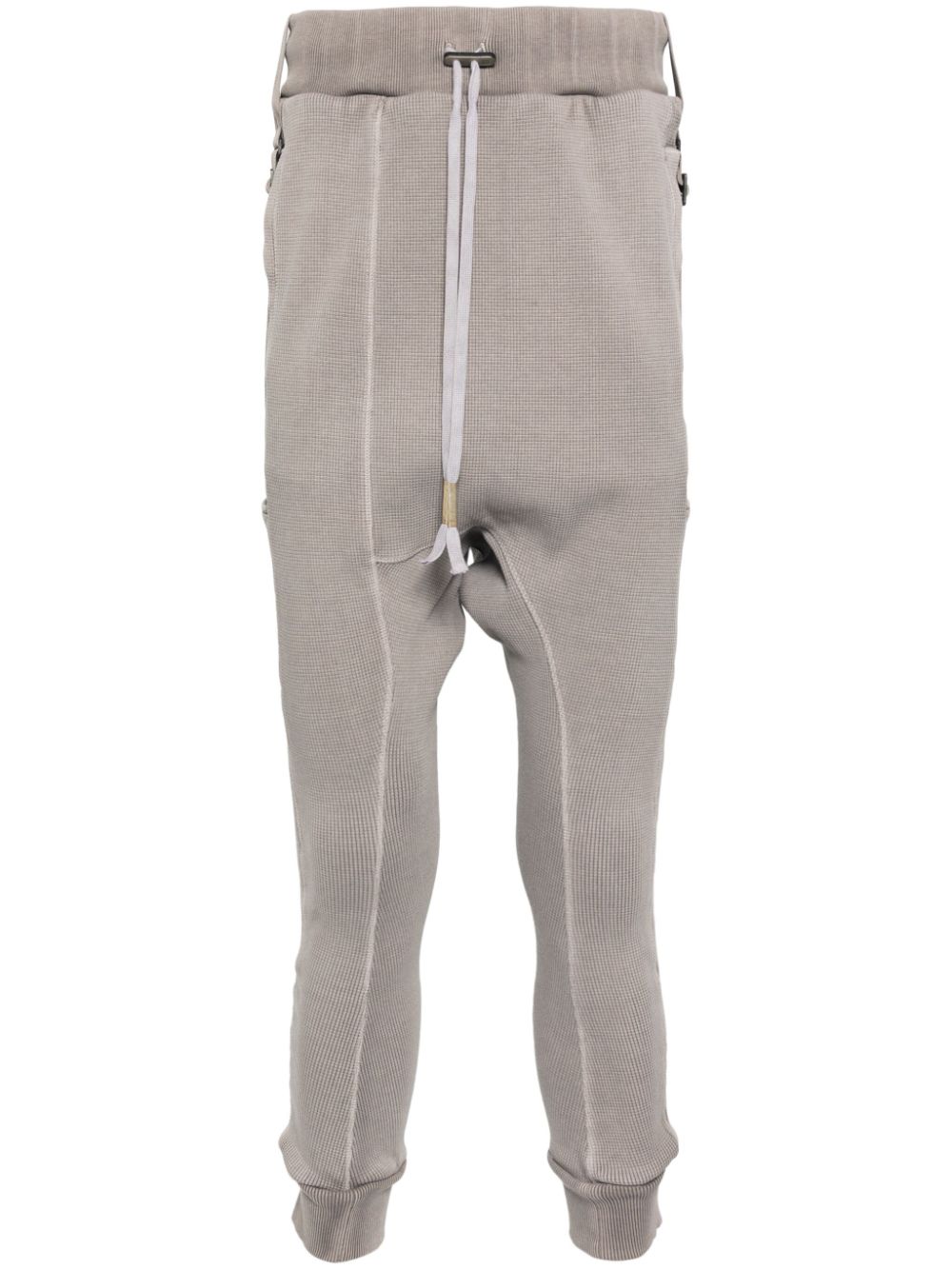 Boris Bidjan Saberi Crop-crotch Detail Track Pants In Gray