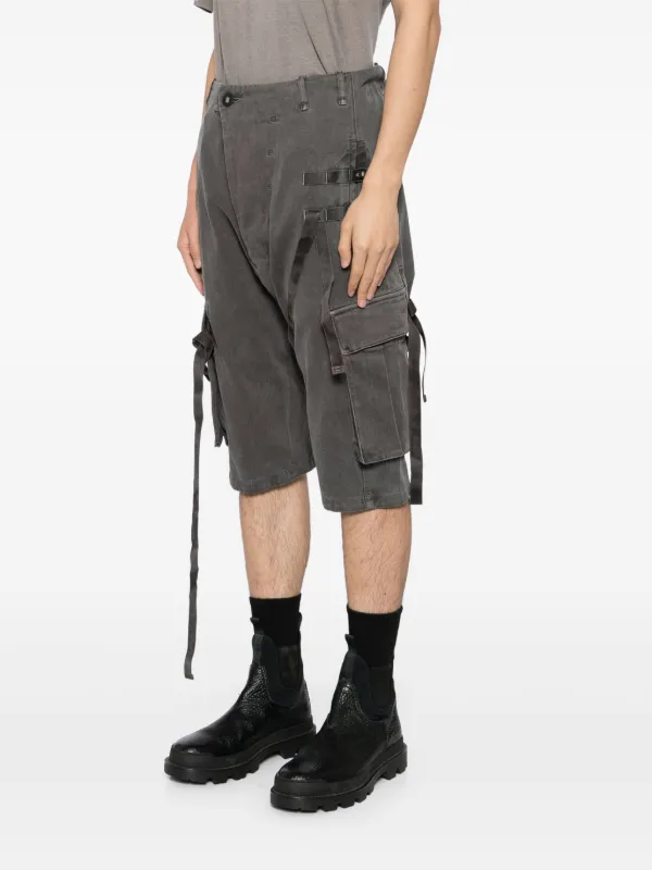 Boris Bidjan Saberi Stonewashed Cargo Track Shorts | Grey