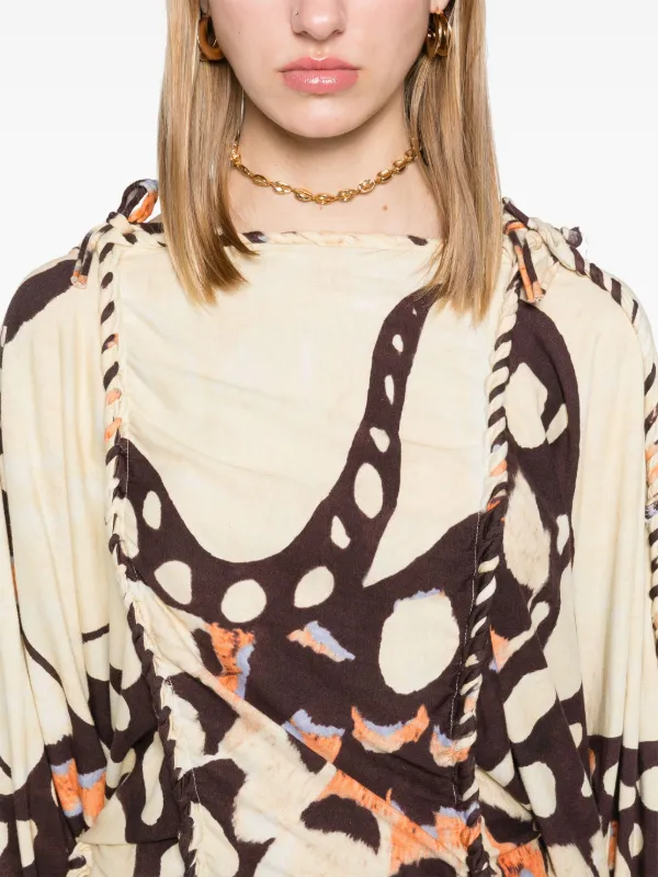 ISABEL MARANT ニナテニムミニトレス 24PRO0388FAB1H10I 30LU ISABEL MARANT Zina Mini Dress | Neutrals | FARFETCH
