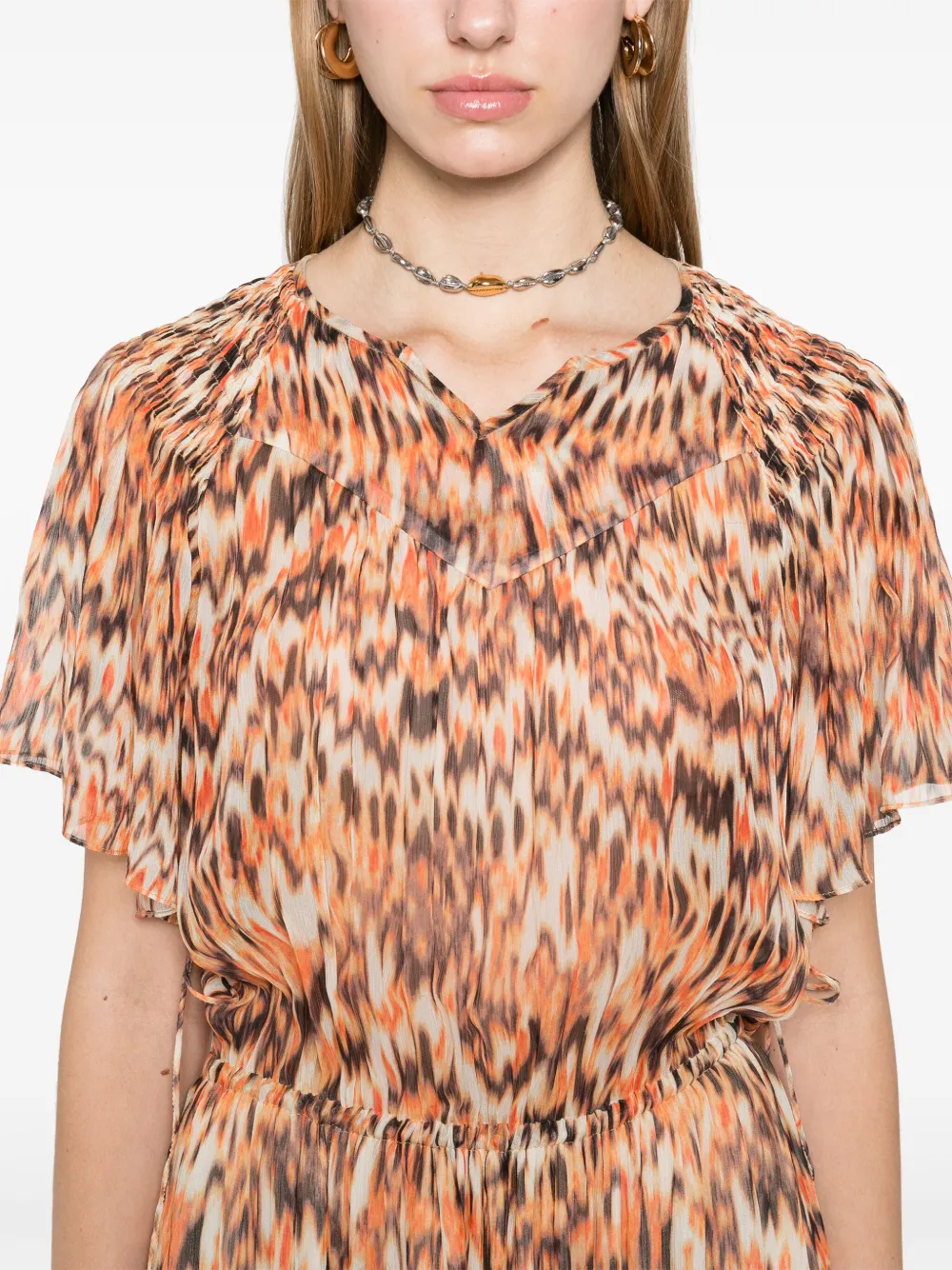 Shop Isabel Marant Odelia Midi Dress In Orange