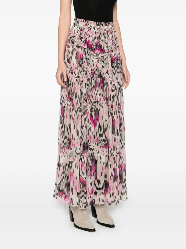【送料&関税込】Isabel Marant Printed Silk Rolande Skirt ROLANDE SKIRT Woman orange | ISABEL MARANT Official online store