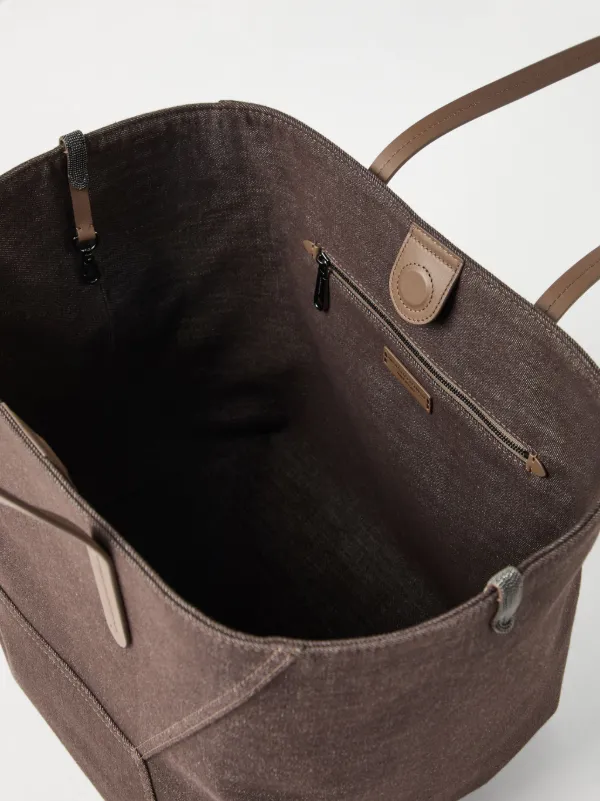 【★カジュアル★】Brunello Cucinelli ☆ BC Duo ポシェット Calfskin mini BC Duo bag for Woman in Brown Gianduia
