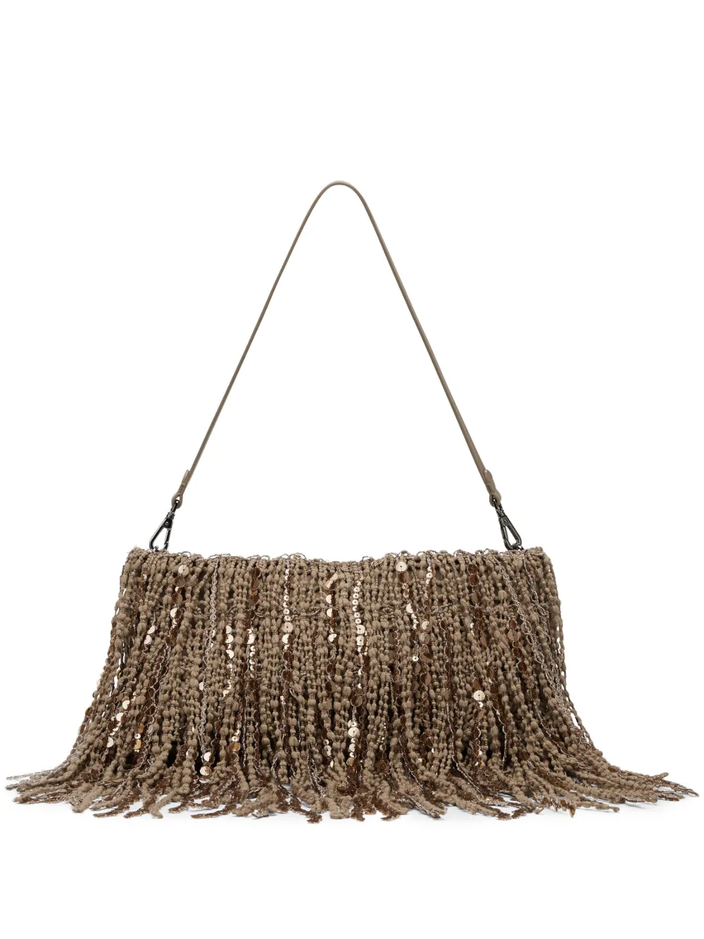 Brunello Cucinelli fringed shoulder bag | Brown | Image 1