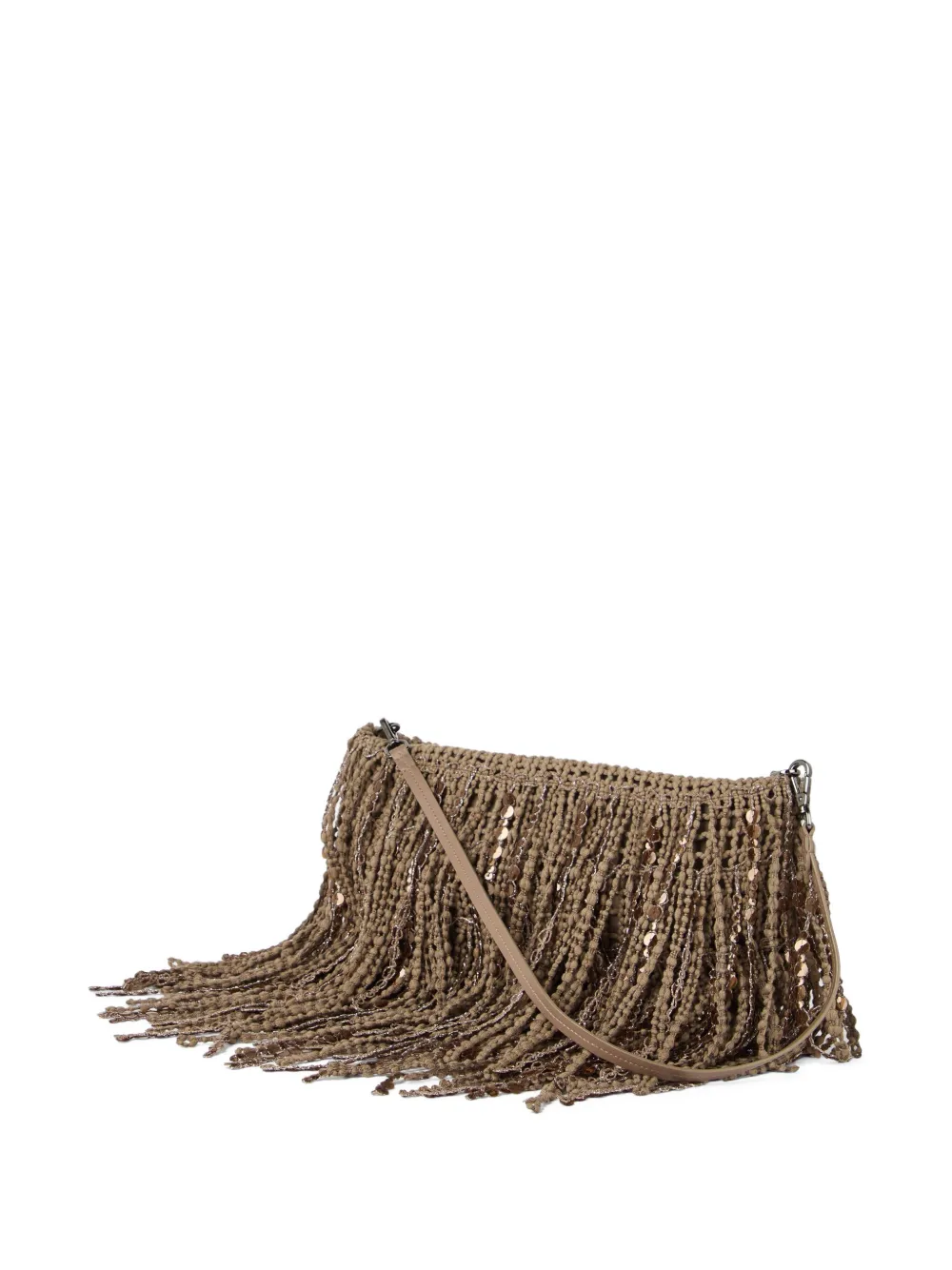 BRUNELLO CUCINELLI FRINGED SHOULDER BAG