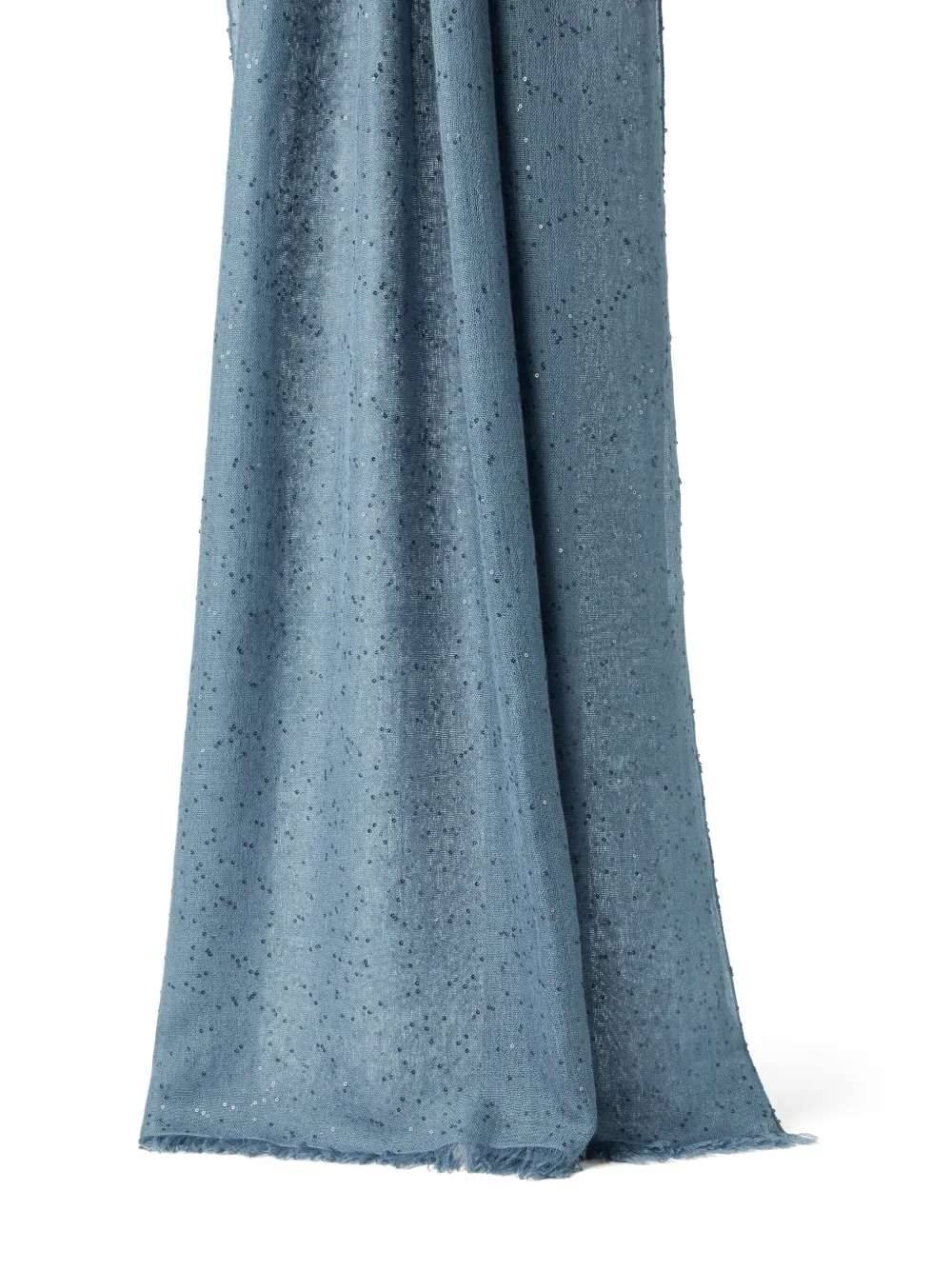 brunellocucinelli Brunello Cucinelli Sjaal met pailletten - Blauw