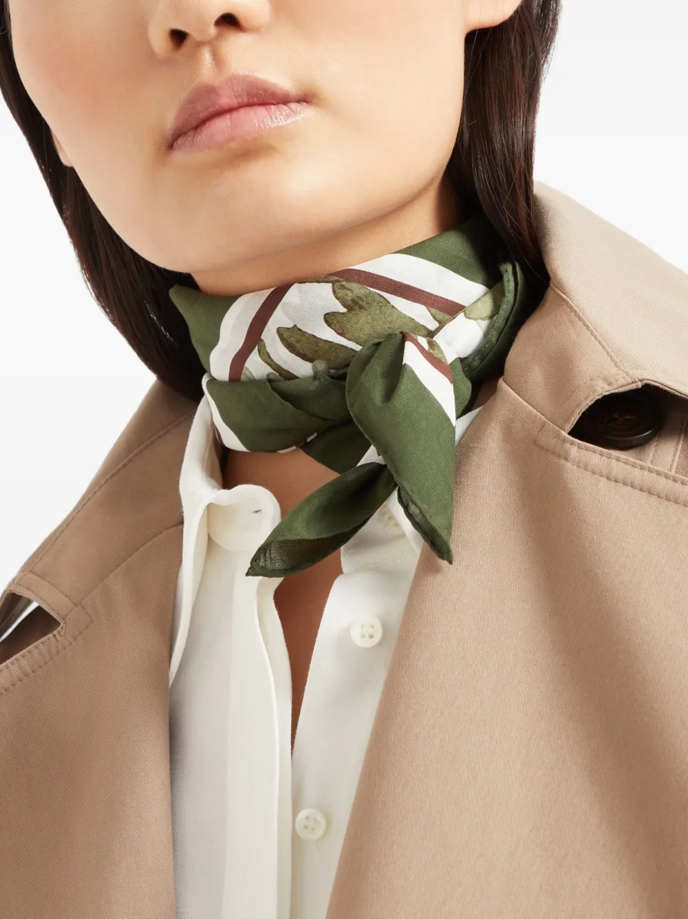 Brunello Cucinelli Sjaal met bloemenprint Groen