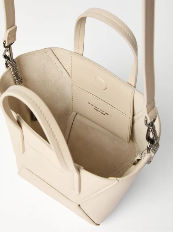 トートバッグ BRUNELLO CUCINELLI BC DUO MINI SMOOTH LEATHER TOTE BAG Brunello Cucinelli Mini BC Duo Leather Tote Bag | Neutrals