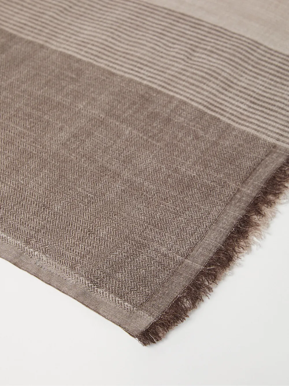 Brunello Cucinelli Gestreepte sjaal Beige