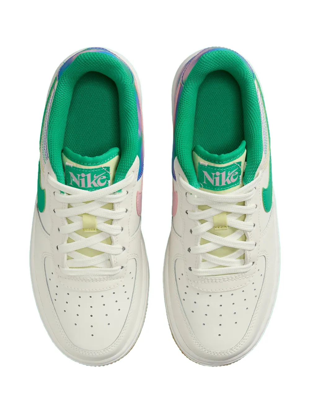 Nike Kids Air Force 1 Low LV8 3 "Heel Stitch Sail Stadium Green" sneakers Wit