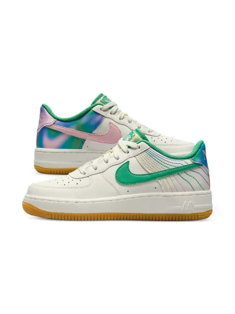 Nike Kids Air Force 1 Low LV8 3 "Heel Stitch Sail Stadium Green" sneakers