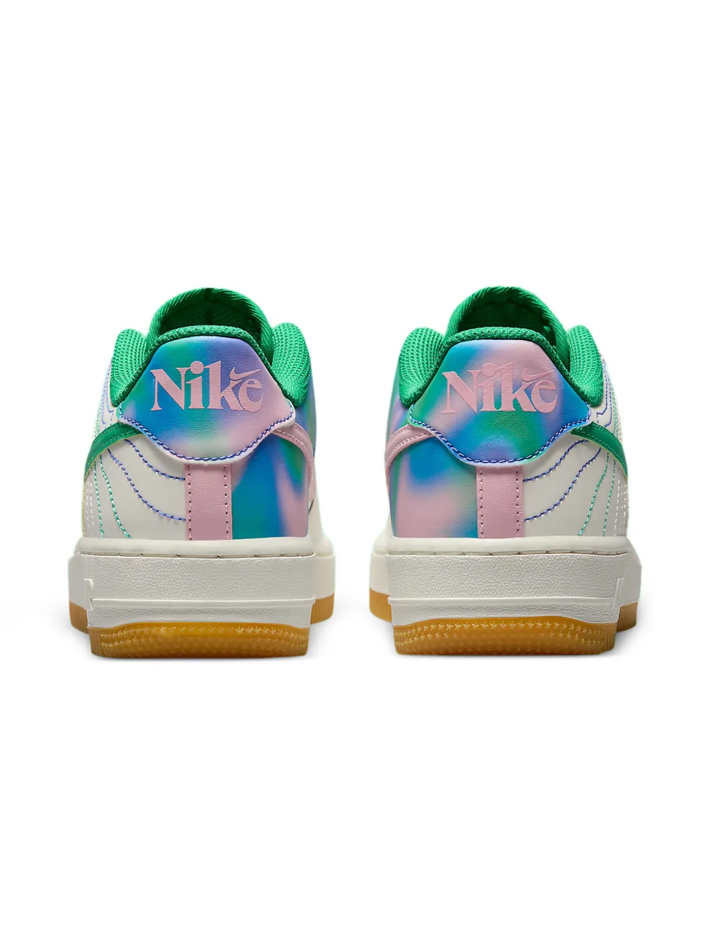 Nike Kids Air Force 1 Low LV8 3 "Heel Stitch Sail Stadium Green" sneakers Wit