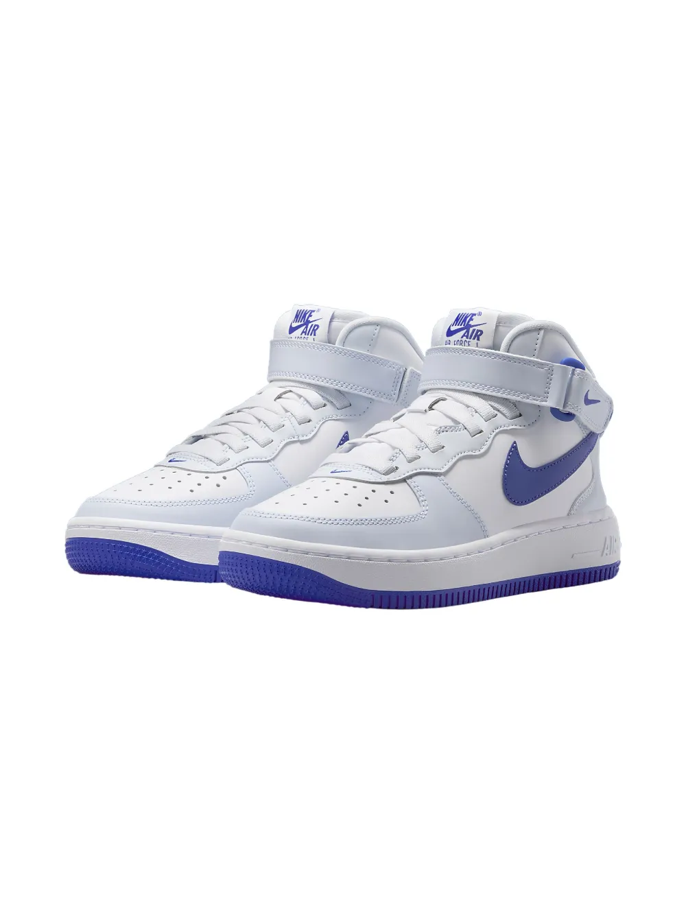 Nike Air Force 1 Mid Easy "white Royal" Sneakers In White