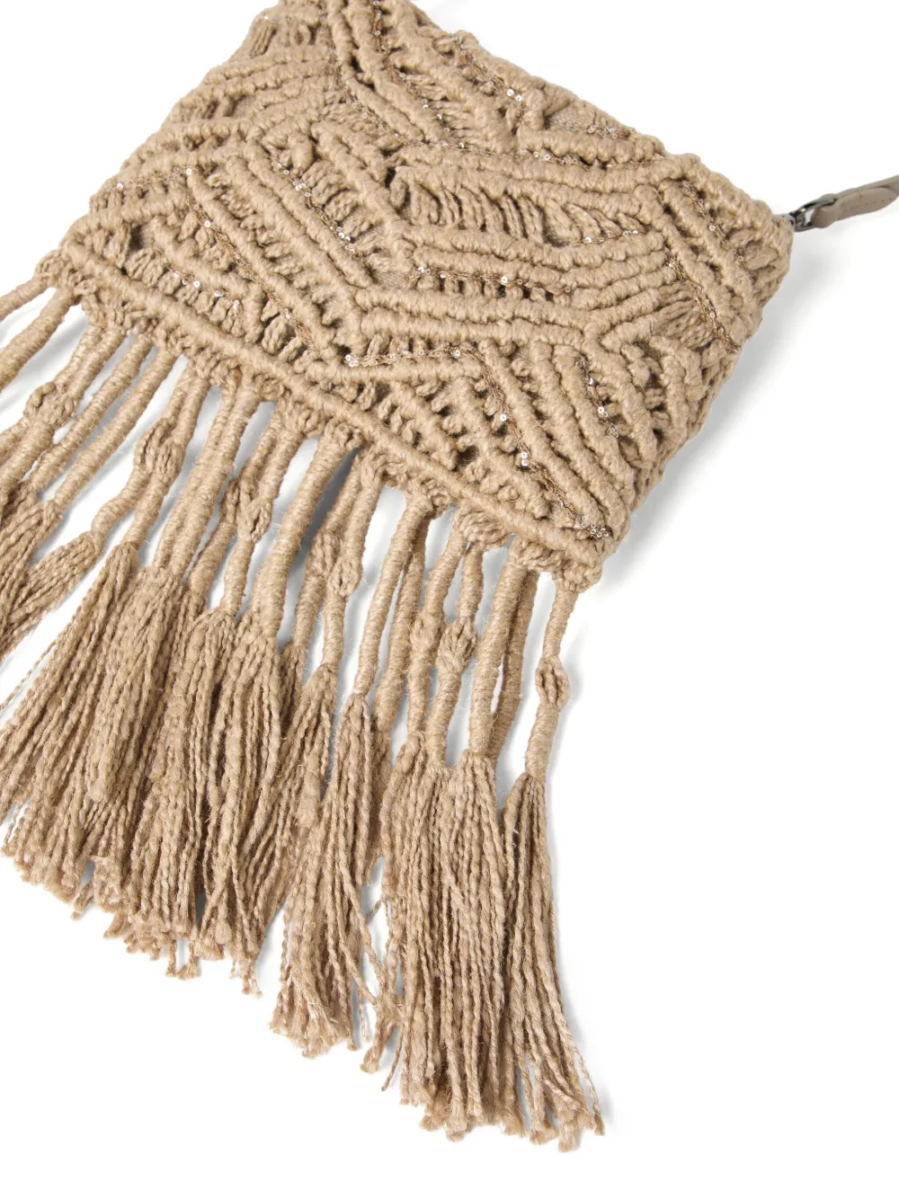 BRUNELLO CUCINELLI FRINGE-DETAILING SHOULDER BAG