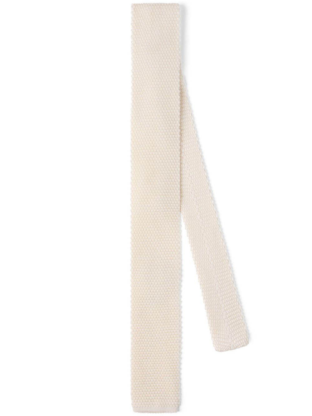 Brunello Cucinelli knitted silk tie - White