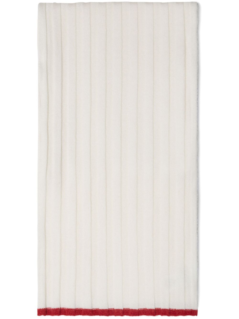 Brunello Cucinelli ribbed knit scarf - White