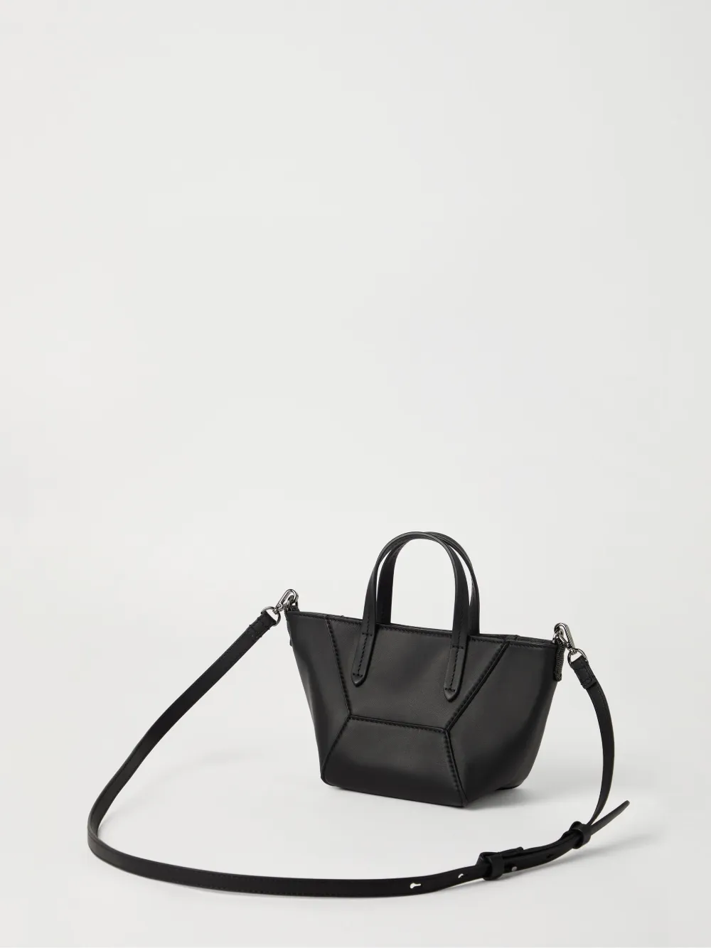 Brunello Cucinelli BC Duo leren mini-shopper Zwart