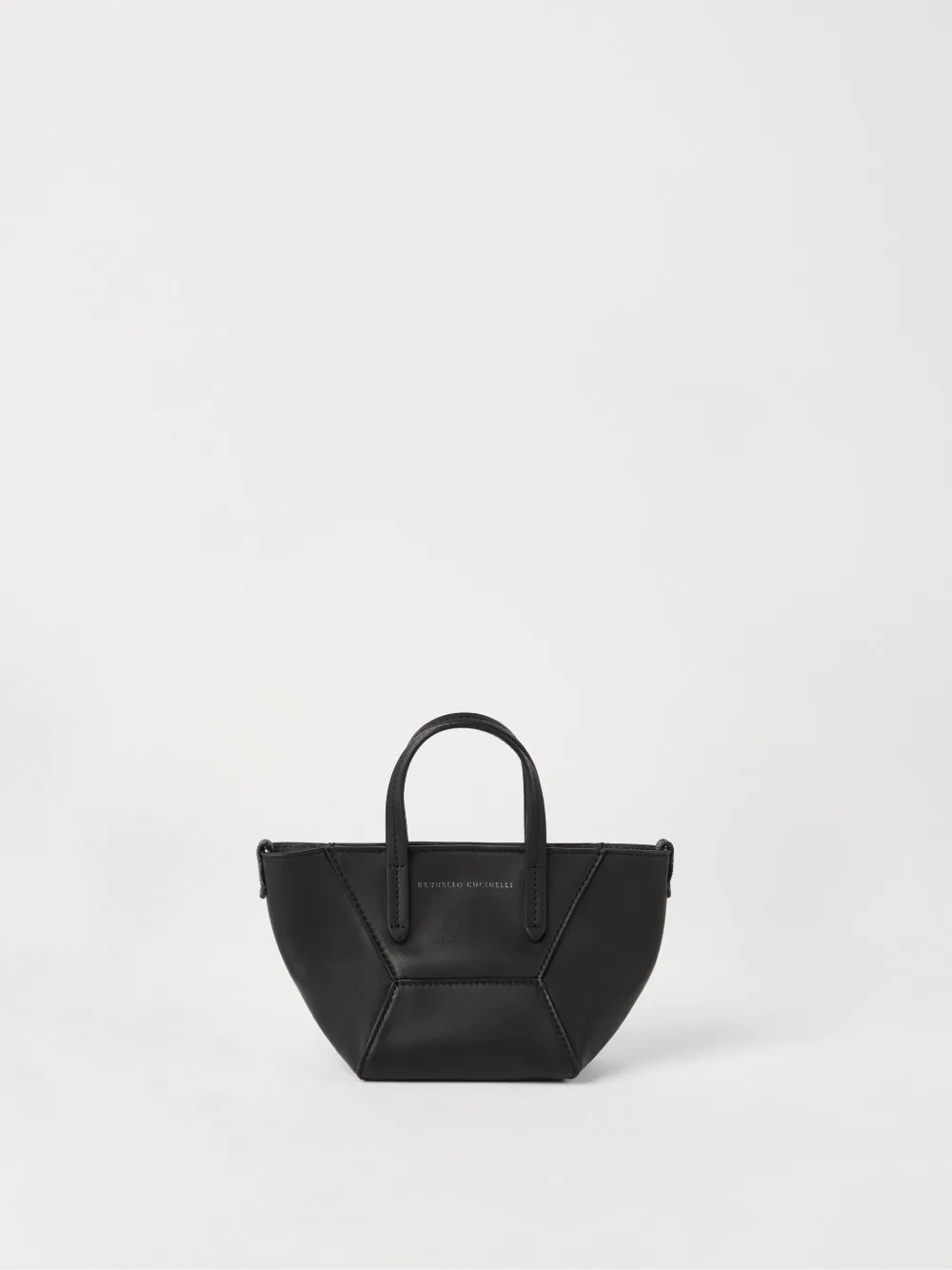 Brunello Cucinelli BC Duo leren mini-shopper Zwart