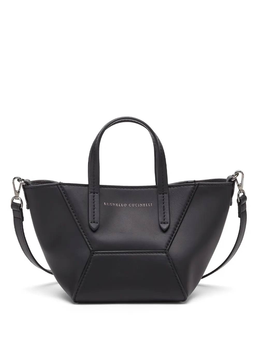 Brunello Cucinelli mini BC Duo leather tote bag | Black | Image 1
