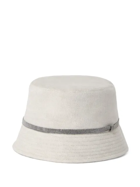 Brunello Cucinelli gorro de pescador con detalle de cadena Monili
