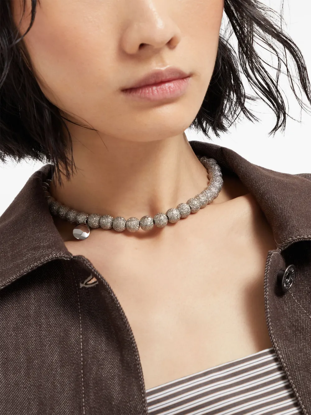 Brunello Cucinelli Choker met kralen - Zilver