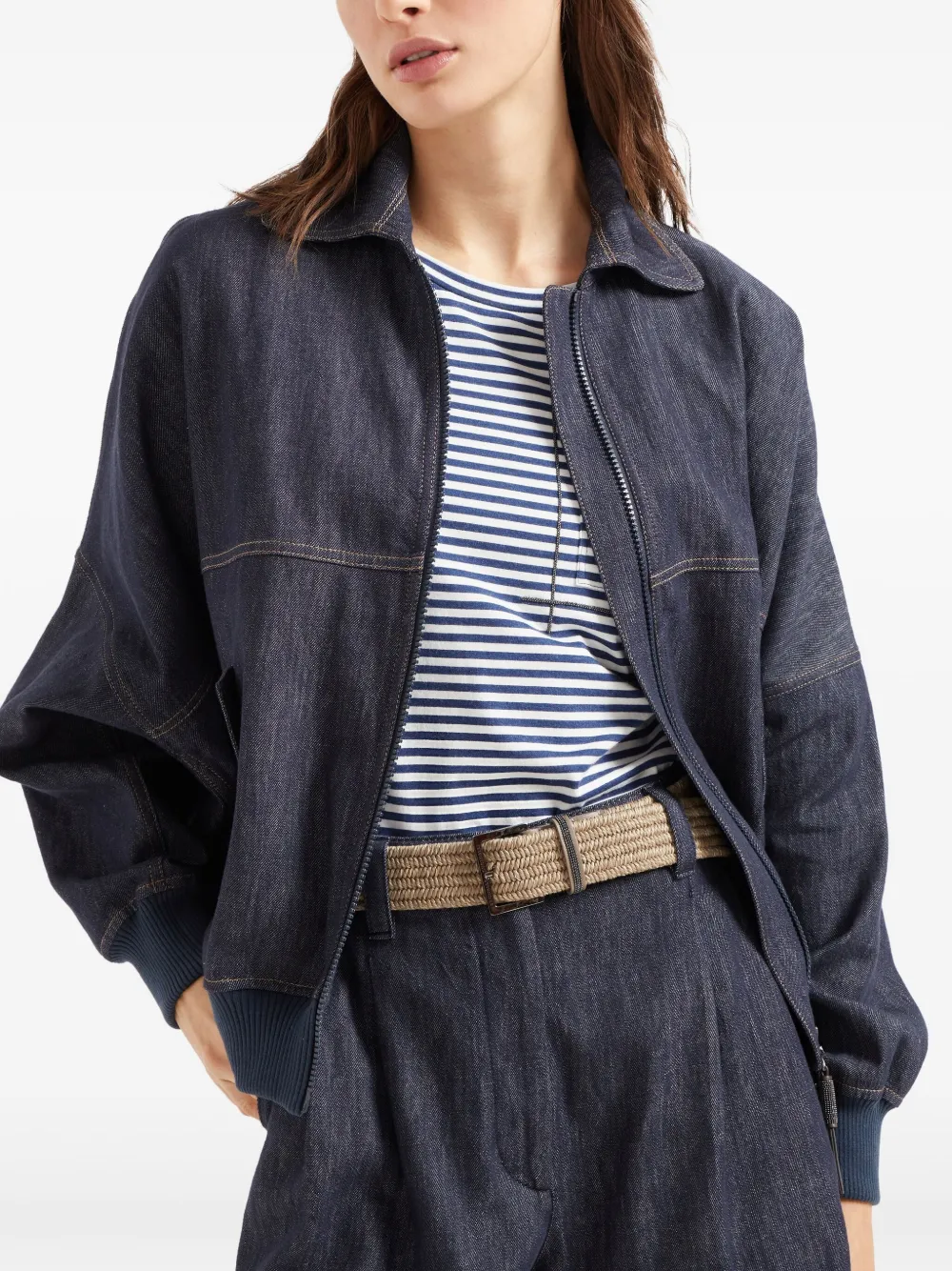 Brunello Cucinelli Leren riem Beige