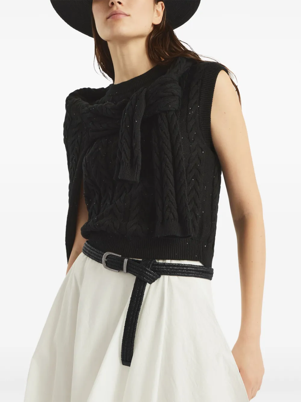 Brunello Cucinelli Leren riem Zwart