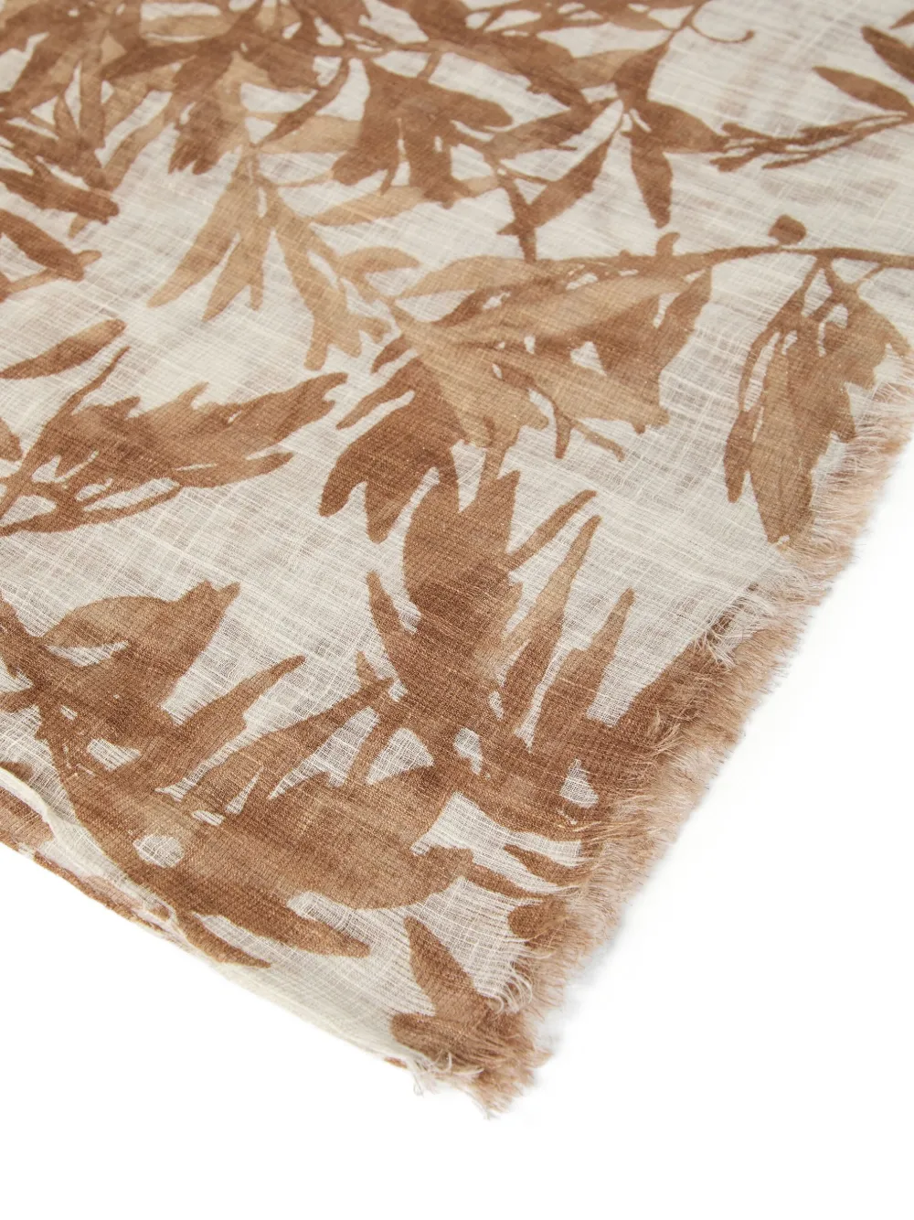 Brunello Cucinelli Sjaal met bloemenprint Bruin