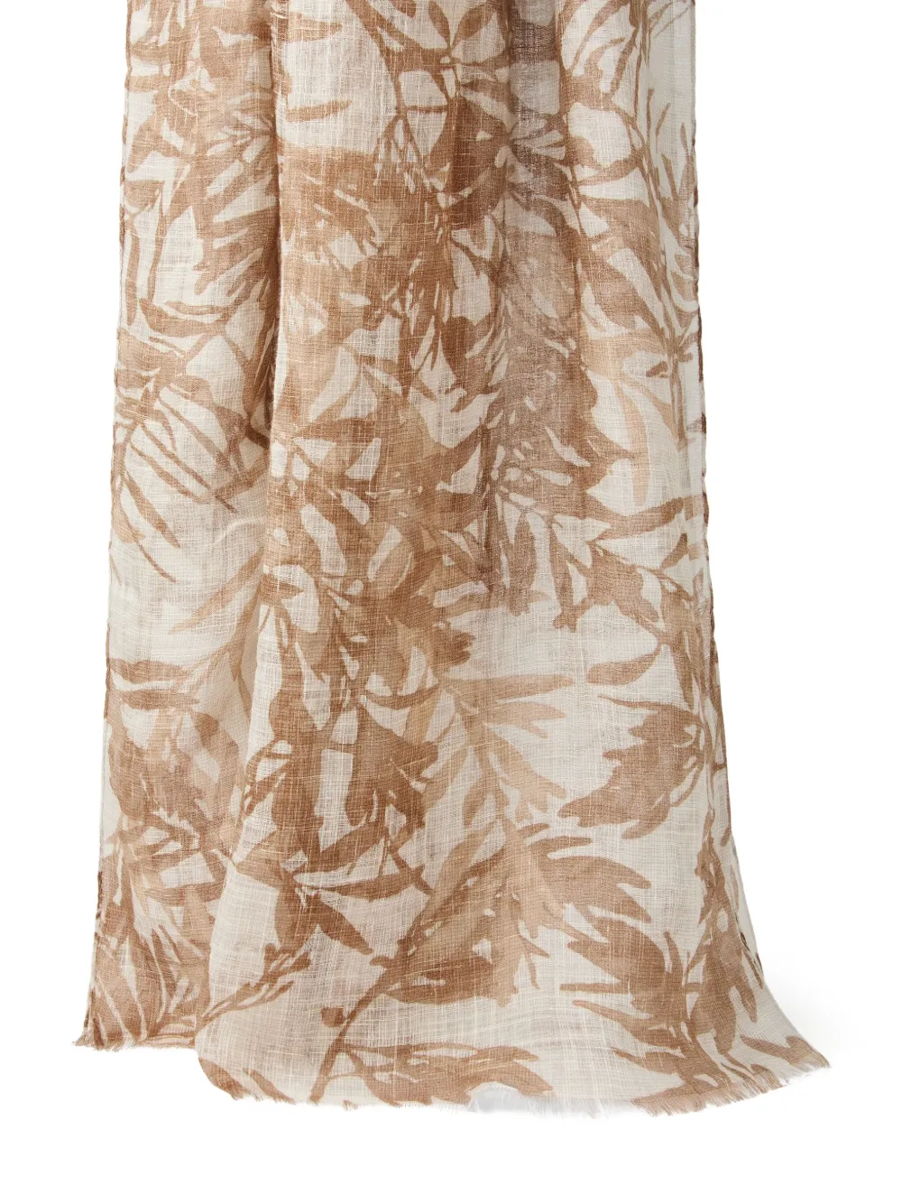 Brunello Cucinelli Sjaal met bloemenprint Bruin