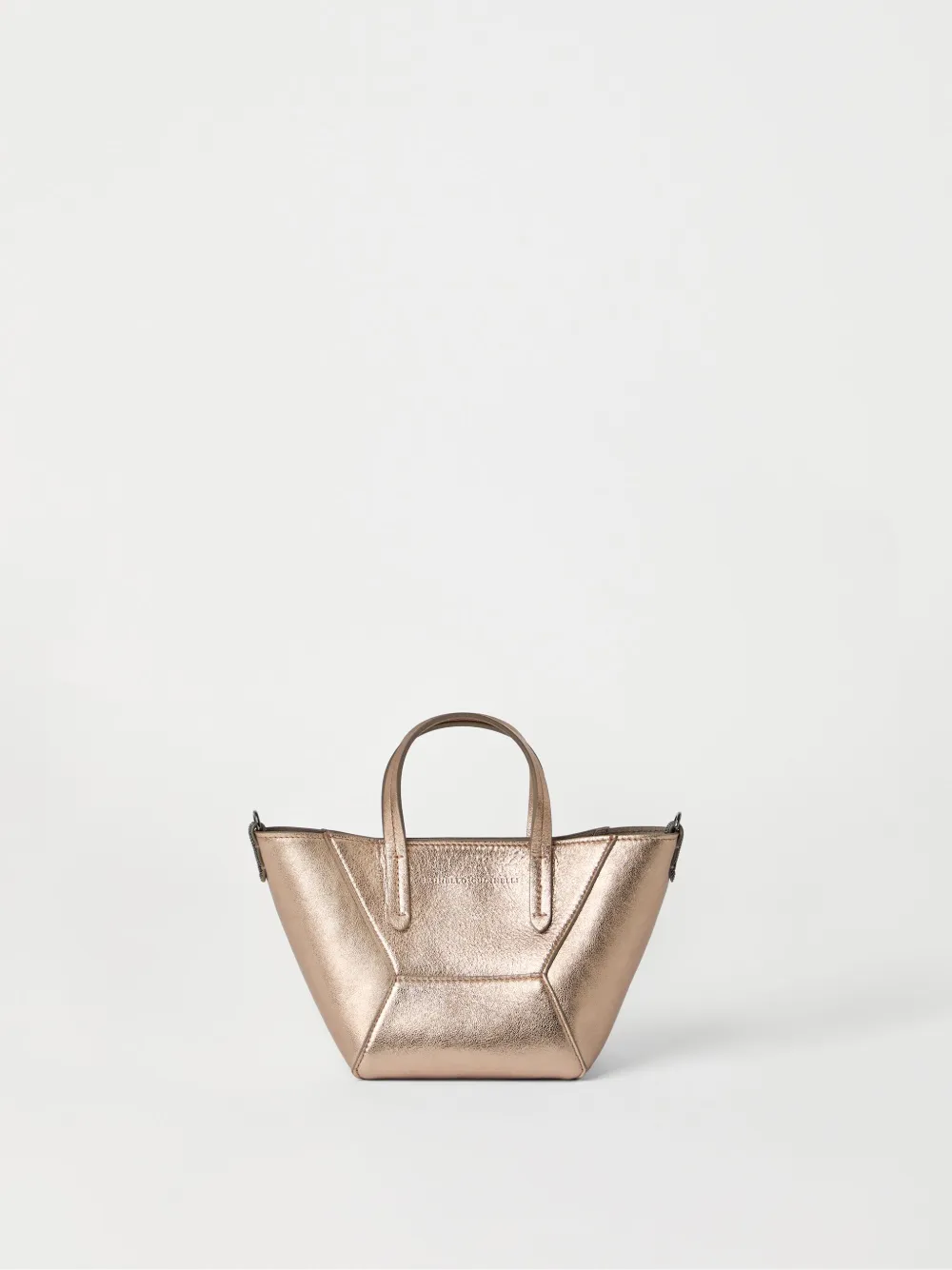 Brunello Cucinelli BC Duo lamé mini-shopper Goud