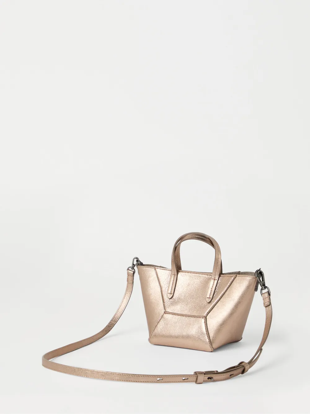Brunello Cucinelli BC Duo lamé mini-shopper Goud