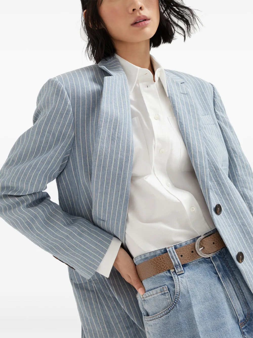 Brunello Cucinelli Leren riem Bruin
