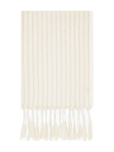 Brunello Cucinelli striped tassel-edge scarf