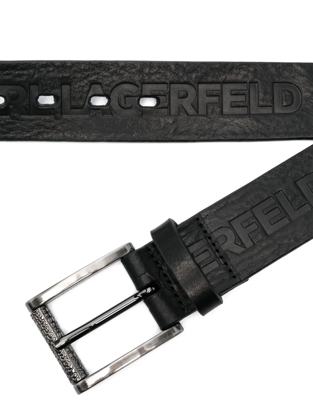 Karl Lagerfeld Riem met logo-reliëf - Zwart