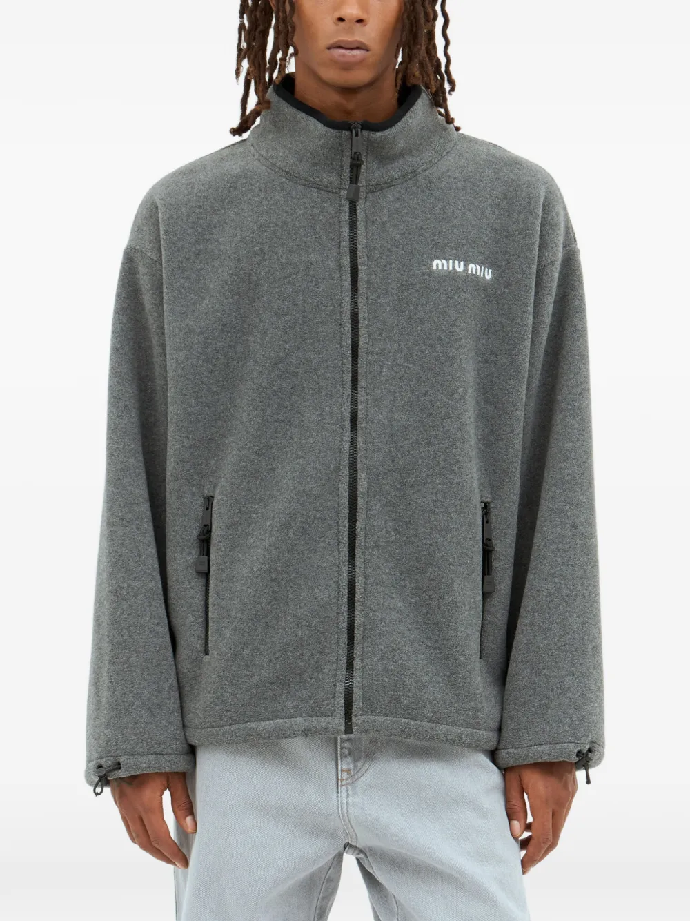 Miu Miu zip-up sweatshirt - Grey