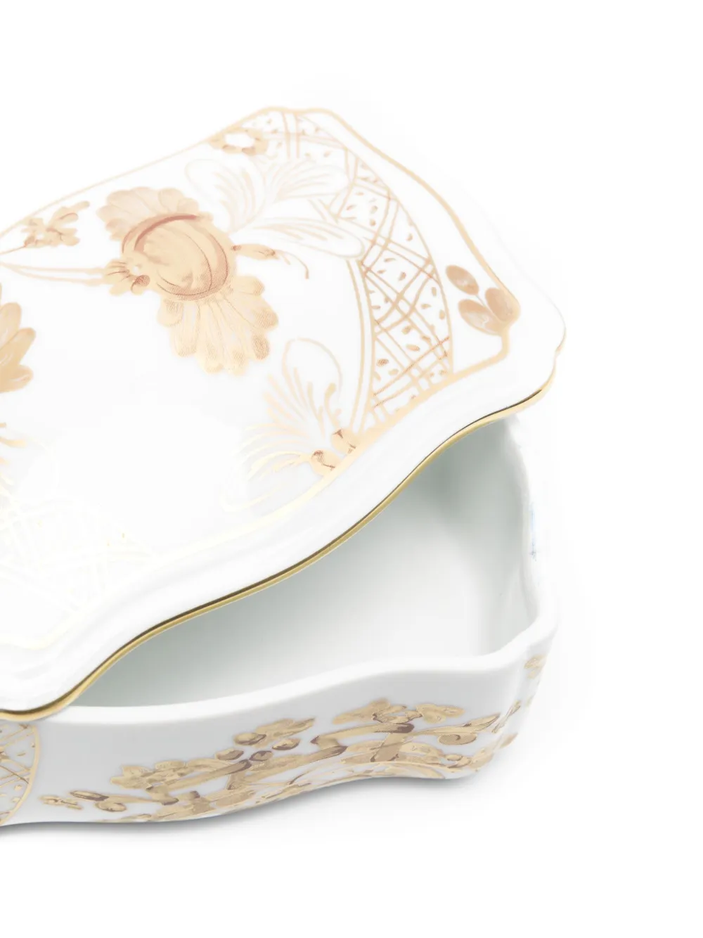 Ginori 1735 Oriente Italiano Porcelain Trinket Box (6cm X 14cm) In Weiss